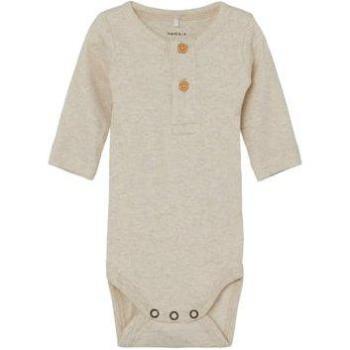 Long Sleeve Baby Bodysuit Name It Kab in Peyote Melange