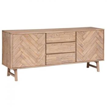 Aparador Aeris de Madera de Acacia - 2 Puertas y 3 Cajones - Beige - 180x45x80 cm