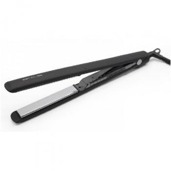 Corioliss Plancha Profesional C3 Black Soft Touch Chrome con tecnología de titanio, diseño ergonómico, calentamiento rápido, placas flotantes para un alisado uniforme y múltiples configuraciones de temperatura
