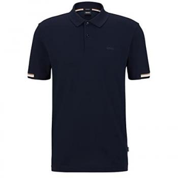 BOSS Parlay Regular Fit Short Sleeve Polo Shirt Dark Blue for Men Size M