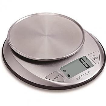 Exzact Premium Balanza Electrónica de Cocina/Escala Electrónica con Pantalla Grande - Función de Medición de Líquido de Volumen/Auto Cero/Tara - 5 kg / 11 LB