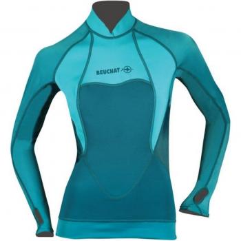 Camiseta de neopreno de snorkel para mujer Beuchat Atoll 2mm Azul