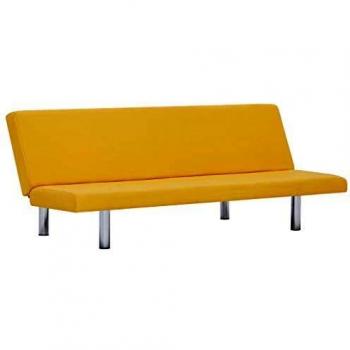 vidaXL Sof¨¢ cama de poli¨¦ster amarillo