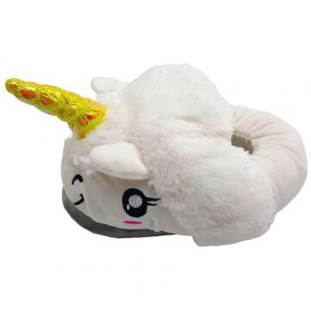 Chaussons en peluche en forme de licorne