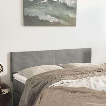 Cabeceros de terciopelo gris claro (2 unidades) 72x5x78/88 cm vidaXL