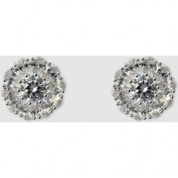 Pendientes Crystal Daisy White Topaz con Rodio y Circonitas