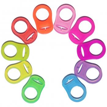 Gosear 10pcs Suave silicona adaptador porta anillos para chupete Colorido