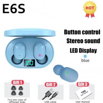 Auriculares Inalámbricos TWS E6S con Pantalla Digital Inteligente, Mini Estéreo Deportivos Intrauditivos
