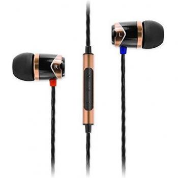 SoundMAGIC E10C Auriculares aislantes del sonido en la oreja de alta fidelidad con micrófono y control remoto para audiófilos - Dorado