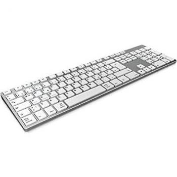 Teclado Bluetooth KeySonic KSK-8022BT QWERTZ Alemán Plata