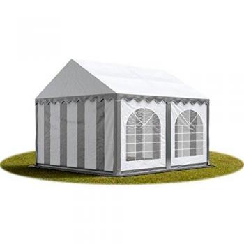 Carpa para fiestas TOOLPORT 3x4 m, PVC 750, impermeable y con base reforzada, gris-blanco