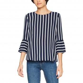 VILA CLOTHES Vilinetta 3/4 Sleeve Top, Camisa Manga Larga para Mujer, Azul