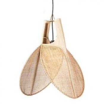 Lámpara de Techo de Mimbre Natural 60x60x40 cm - Opción Ideal para Iluminar y Decorar