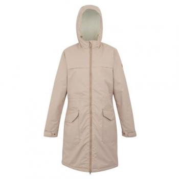 Regatta Women's Romine II Lightweight Insulated Waterproof Parka Jacket - Warm Taupe/Light Vanilla, Size: 8