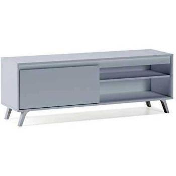 Home Heavenly® - Mueble TV salón Comedor Dallas, Mesa televisión Estilo nórdico con Amplio Espacio de almacenaje, fabricación Europea en Blanco y Blanco/Roble Natural