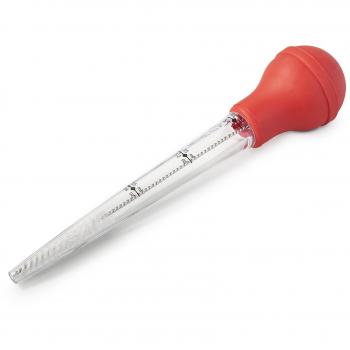 Celo silicona y acrílico de jeringa con cepillo de limpieza, Rojo, 25 cm