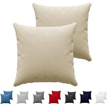 Dreamzie Juego de 2 x Fundas de Almohada 65 x 65 cm Beige 100% Algodon Jersey - Funda de Almohada Algodon 65 x 65 cm - Funda Cojin para Cama 65 x 65 cm - Protector de Almohada