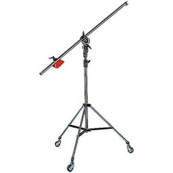 Manfrotto Light Boom 085B - Jirafa de 3 Secciones, con pie Cine, 35 mm de diámetro con pie Incluido para Cine iluminación o Estudio