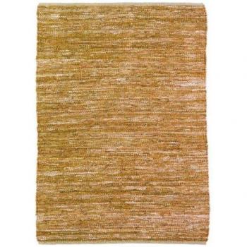 Alfombra de Piel Trenzada Amarilla 160 x 230 cm