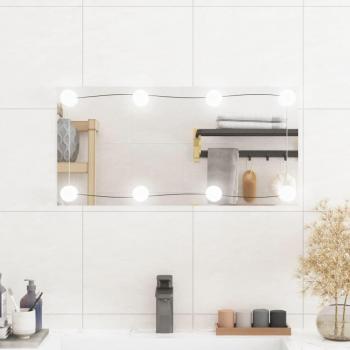 Espejo de Pared con Luces LED Cuadrado y Rectangular de Vidrio para Pasillo y Cuarto de Baño, Dimensiones 40 x 40 cm, 30 x 60 cm, 50 x 50