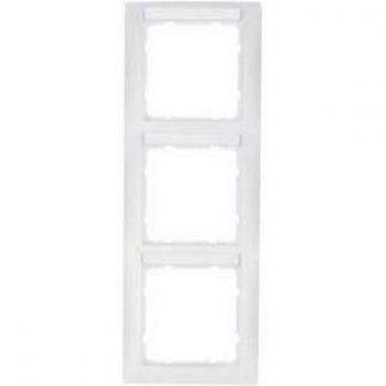 Interruptor Hager S1 Marco 3 Elementos Vertical Blanco Mate