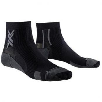 Calcetín de trail X-SOCKS RUN PERFORM ANKLE (NEGRO/CHARCOAL) - Calcetines X-Bionic Run Perform Ankle negro - Talla 42-44, diseño anatómico, tecnología de comp