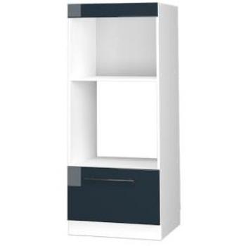 Armario para microondas Fame-Line, 60 cm abierto, Azul oscuro brillo alto