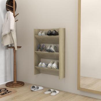 Zapatero de pared de aglomerado color roble Sonoma 60x18x90 cm