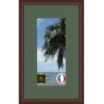 Marco de pared de fotos 31 x 14 x 14 x 31 cm, marco plateado moderno, 2,3 cm de longitud, de madera, madera, Marron-38, Passe-Partout Vert foret