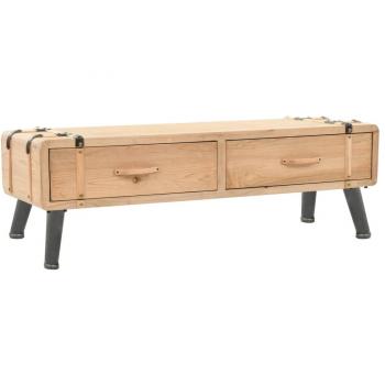 Soporte sólido de madera para TV de abeto 110x33x35 cm, mueble de TV de madera maciza en color marrón