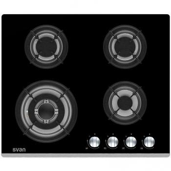 Placa de gas Svan SGW4600N 4 fuegos cristal negro 60 cm