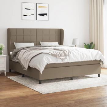 Cama Box Spring con Colchón de Tela Tortora 160x200 cm