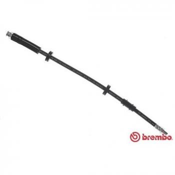 Latiguillo de freno BREMBO T 11 018 con características de alta resistencia, diseño específico para sistemas de frenos, fabricación en materiales duraderos que garantizan una excelente performance y seguridad, compatible con diversos modelos de vehíc