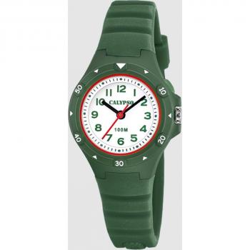 Reloj Calypso Junior Collection K5846/4 Blanco Unisex con correa de caucho, diseño infantil, resistente al agua y estilo moderno