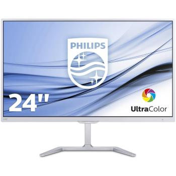 Philips Monitores 246E7QDSW-00, Monitor de 23,6, Resolución 1920 x 1080 Píxeles, Blanco