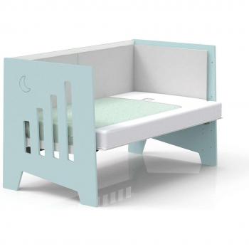 Cuna de colecho Alondra Omni XL 6 en 1 (70 x 140 cm) - Cuna/Cama/Sofá/Montessori/Mesa color verde-menta