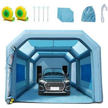Cabina de Pintura Inflable MOPHORN 7x4x2,75 m con Sistema de Filtración y 2 Sopladores 480W + 750W para Automóviles