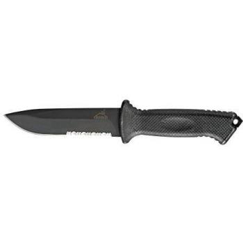 Gerber Prodigy Serrated Fixed Blade Knife, 4.75in, 420HC Stainless Steel, Black Handle