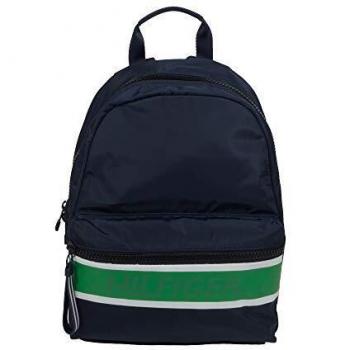 Sleek Blue Backpack with Laptop Holder - Tommy Hilfiger, Backpacks, unisex, Blue, Size: ONE SIZE, Blue Polyester Backpack with Laptop Holder
