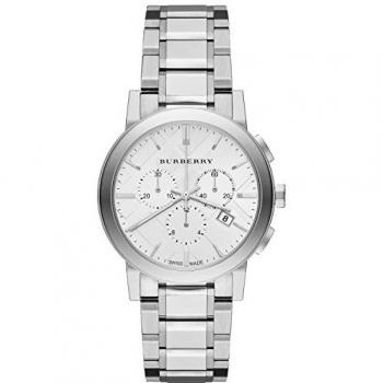 Burberry BU9750 Women's Stainless Steel City Chronograph Watch with Silver Dial