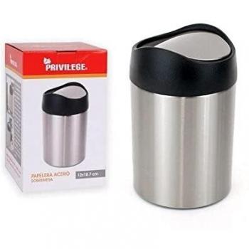 Privilege S2205719 Papelera Sobremesa, Acero Inoxidable, Materiales Varios, Multicolor, Standard
