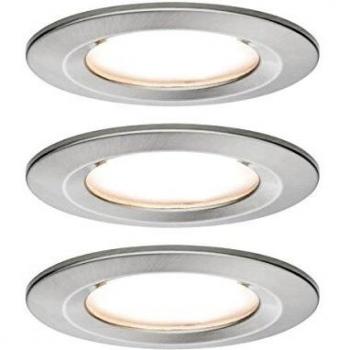 Paulmann Nova Coin Set de 3 Empotrables LED Rígidos Redondos IP44 6W 2700K Hierro