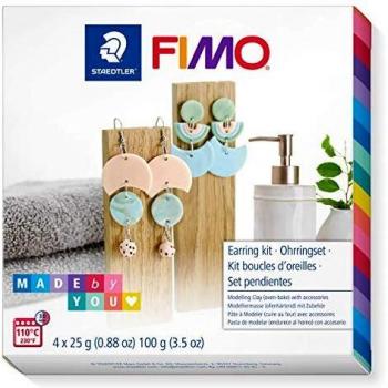 Set de Modelado Staedtler FIMO con 4 Bloques de 25g en Colores Rosa, Pálido, Jade y Negro