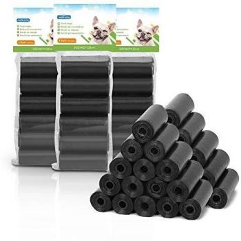 Nobleza Bolsas Caca Perro, 1080 Unidades Bolsas Excrementos Perros, Extra Grueso, Fuerte y a Prueba. 6 Rollos por Pack, 72 Rollos, Color Negro