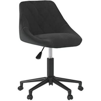 Silla de oficina giratoria de terciopelo negro