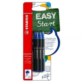 Recarga roller STABILO EASY color azul - Caja con 6 unidades