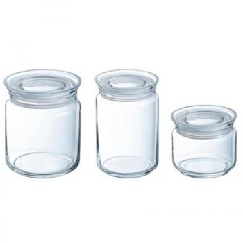 Caja de Tarros Herméticos de Vidrio Luminarc PAV 3 Piezas (0,5L, 0,75L y 1L)