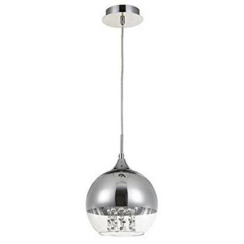 Lámpara Colgante de Techo Fermi Níquel y Cristal, 1 Luz, E27