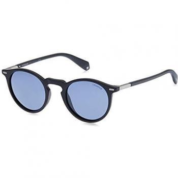 Polaroid Round Matte Black Grey Polarized Sunglasses - Size 47 MM