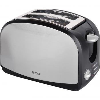 Tostadora ECG ST 968 - 2 rebanadas, 900 W, Acero inoxidable, Negro